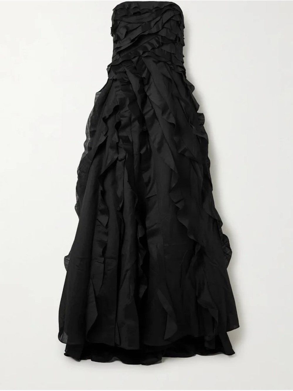Aje Allairie Strapless Ruffled Shirred Faille Gown - UK Size 10